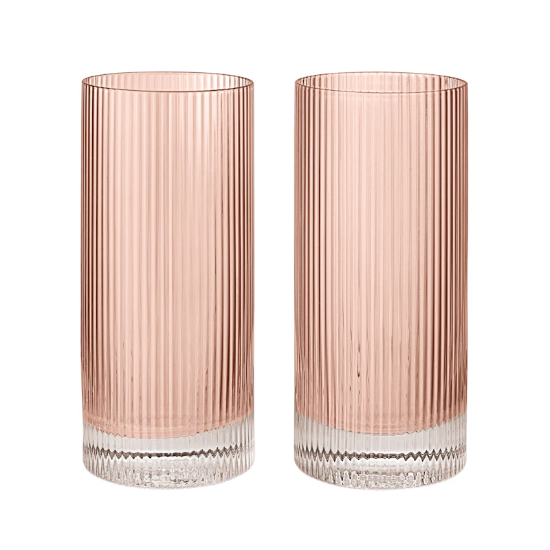 Ripple Highball-Glass 2-pk, Blush