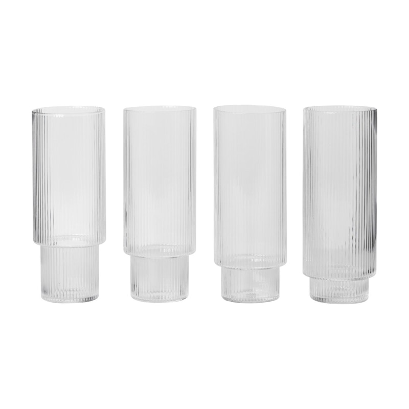 Ripple Longdrinkglass 4-pk, Klar