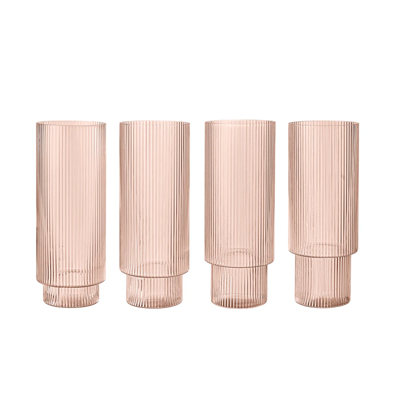 Ripple Longdrinkglass 4-pk, Blush