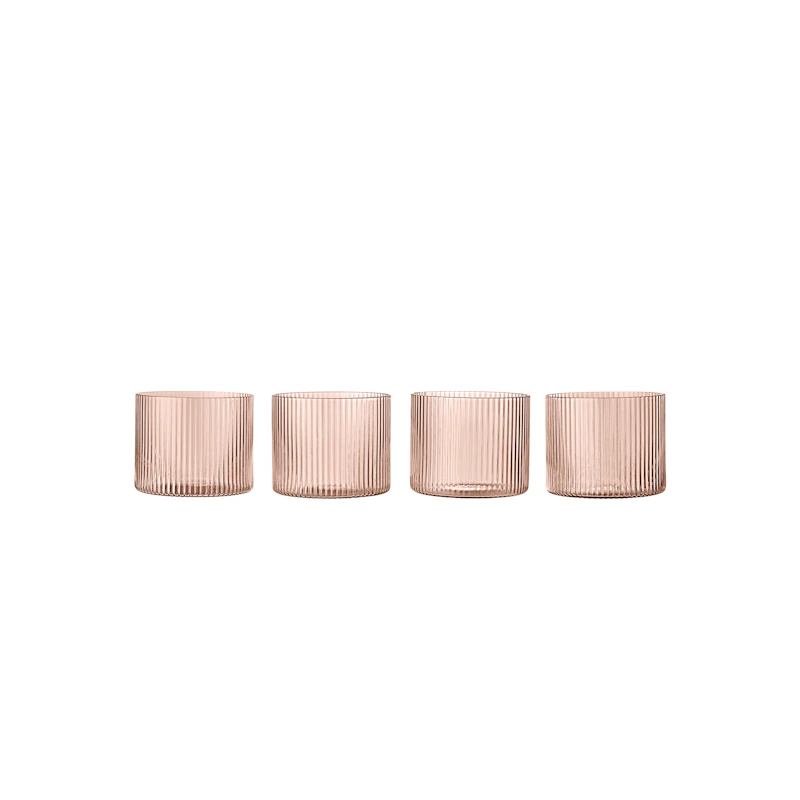 Ripple Glass Low 4-pk, Blush