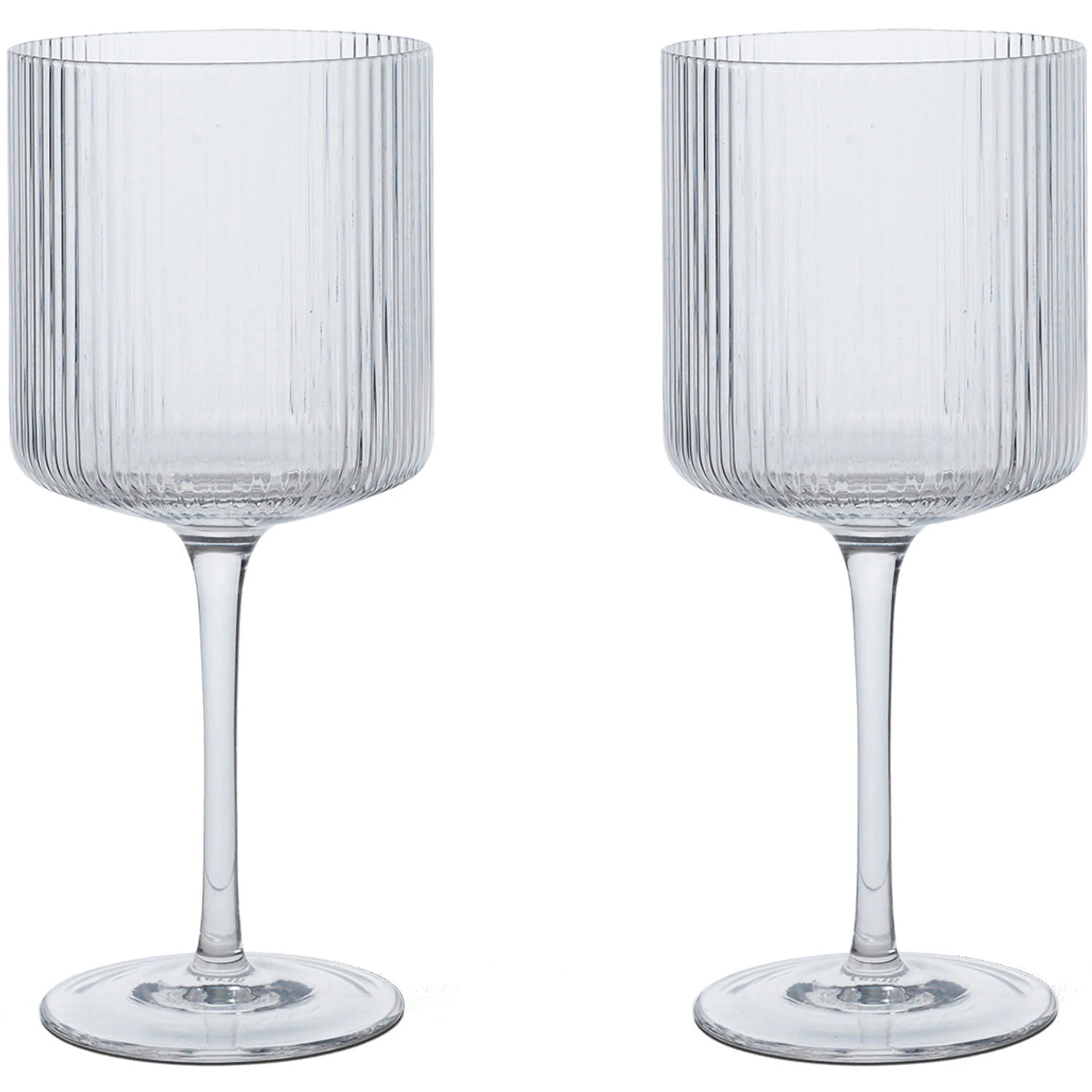 Ferm Living Ripple R&oslash;dvins 2-pk  -  Vinglass Glass Klar - 1104270091