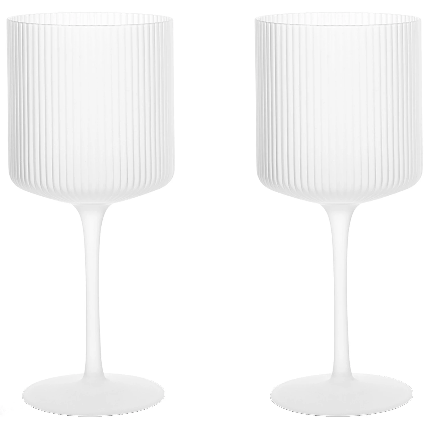 Ferm Living Ripple R&oslash;dvins 2-pk Frosted -  Vinglass Glass Frostet - 1104270093