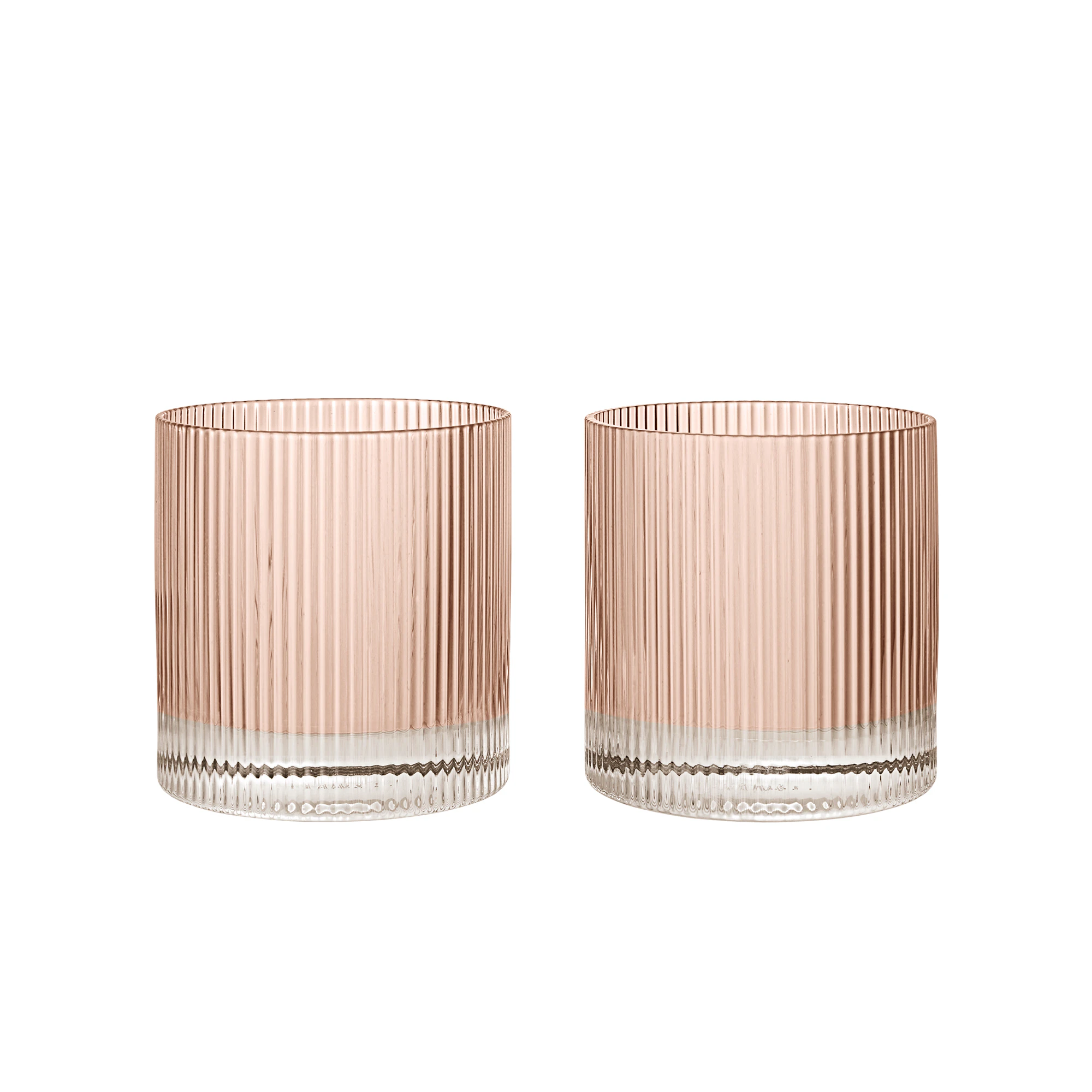 Ferm Living Ripple Tumblerglass 2-pk - Tumblerglass Munnbl&aring;st Glass Blush - 1104274226