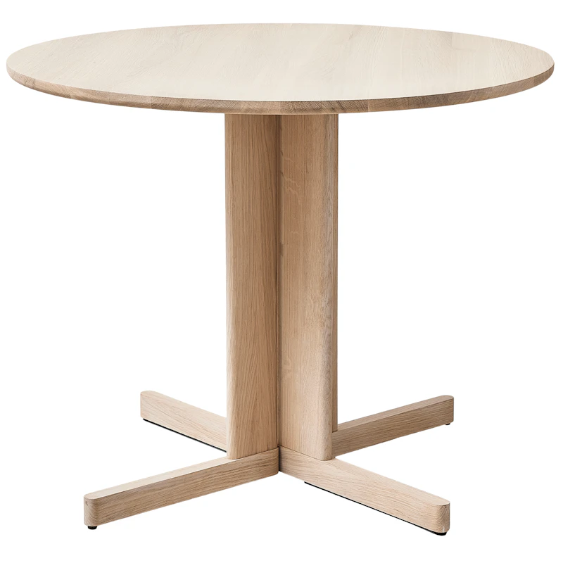 Trefoil Bord 90 cm, Hvitoljet Eik