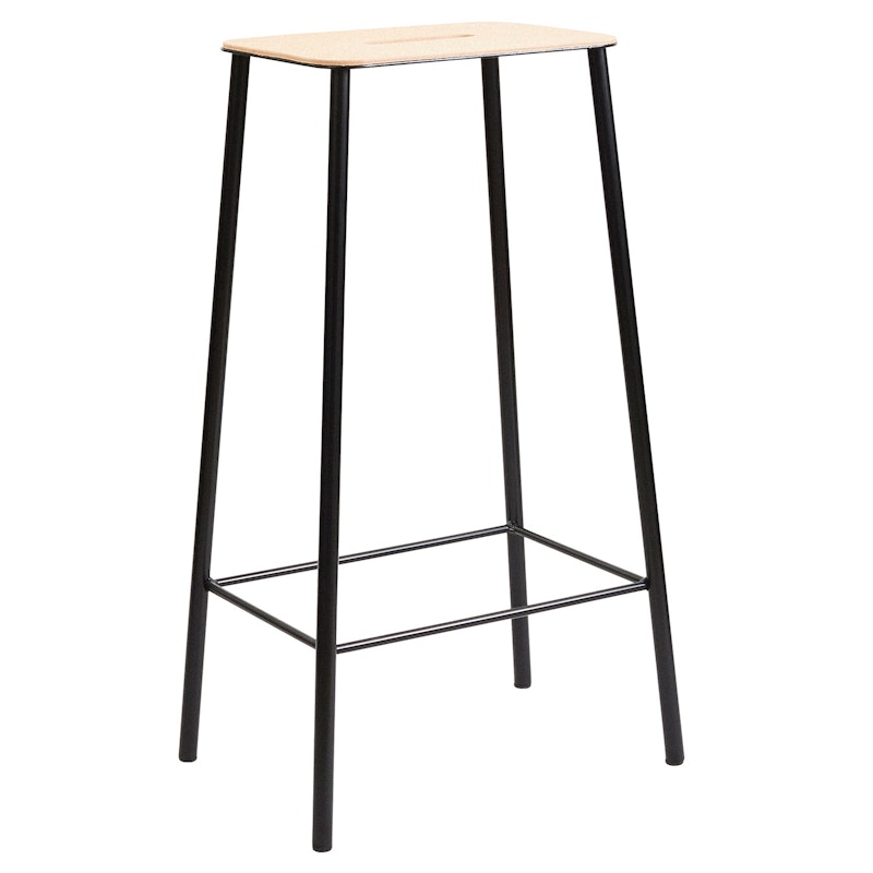 Adam Stool Barstol 76 cm, Skinn/Matt Sort