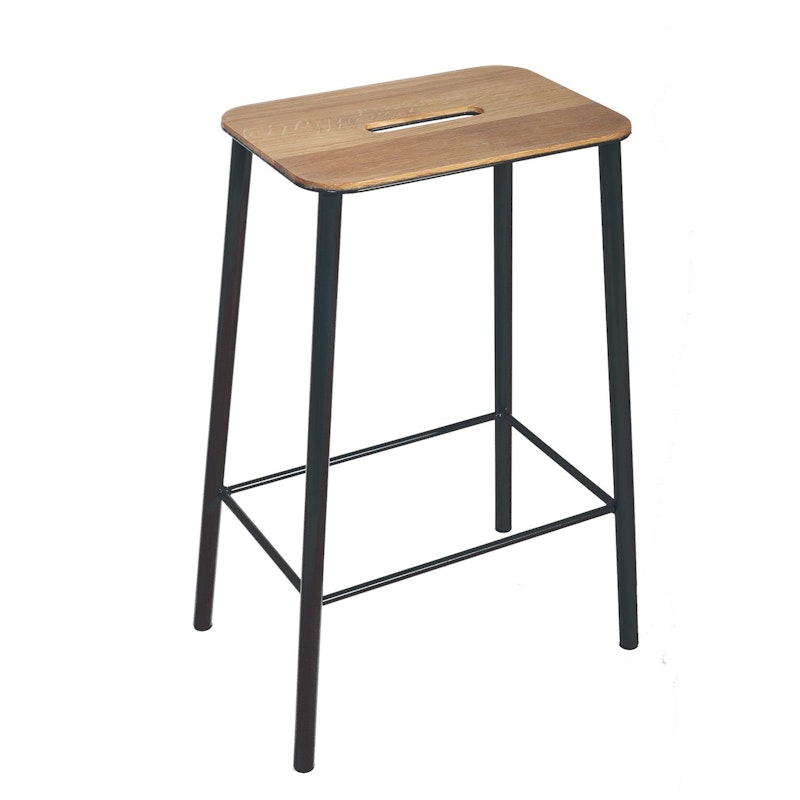 Adam Stool Barstol 65 cm, Eik/Matt Sort