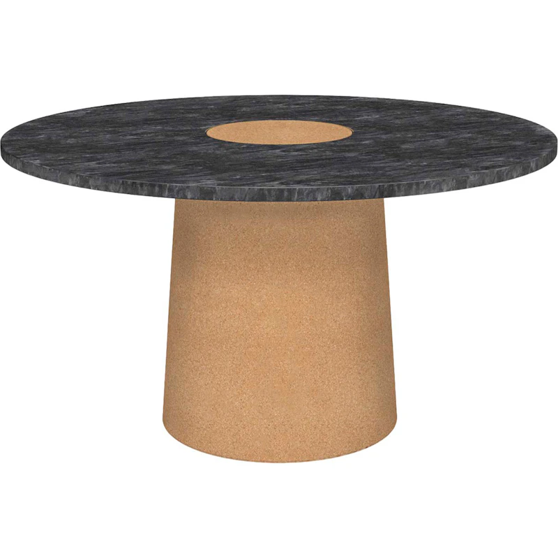 Sintra Spisebord Ø135 cm, Sort Marmor / Cork
