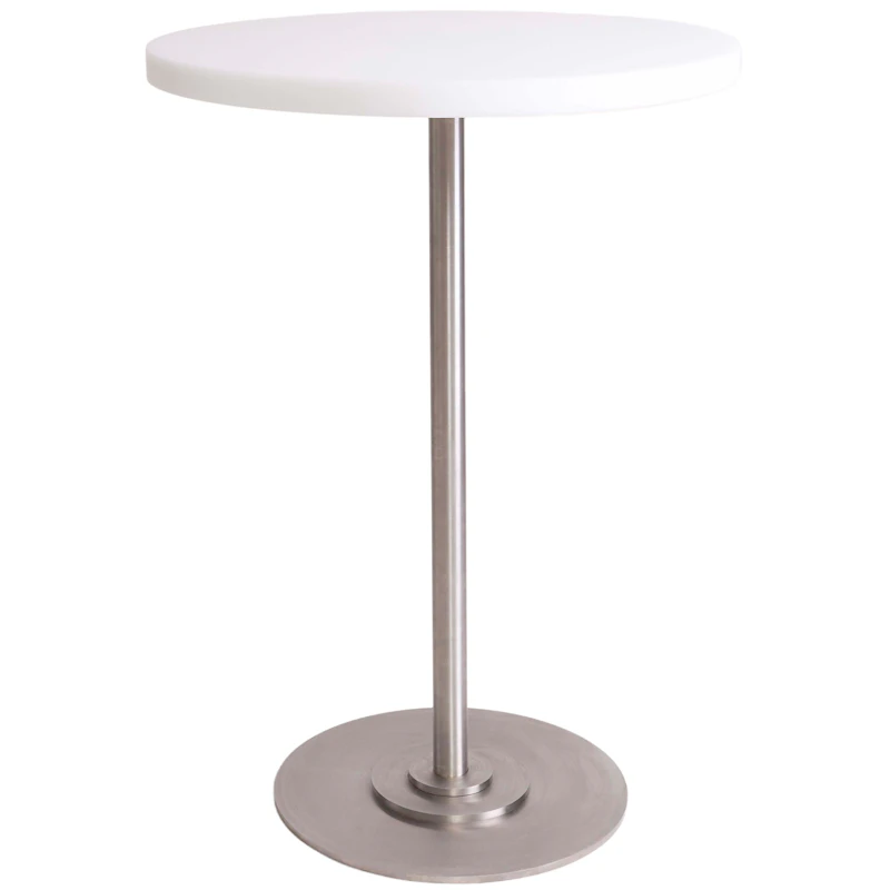 57 Bord Ø55 cm, Varmhvit / Rustfritt Stål