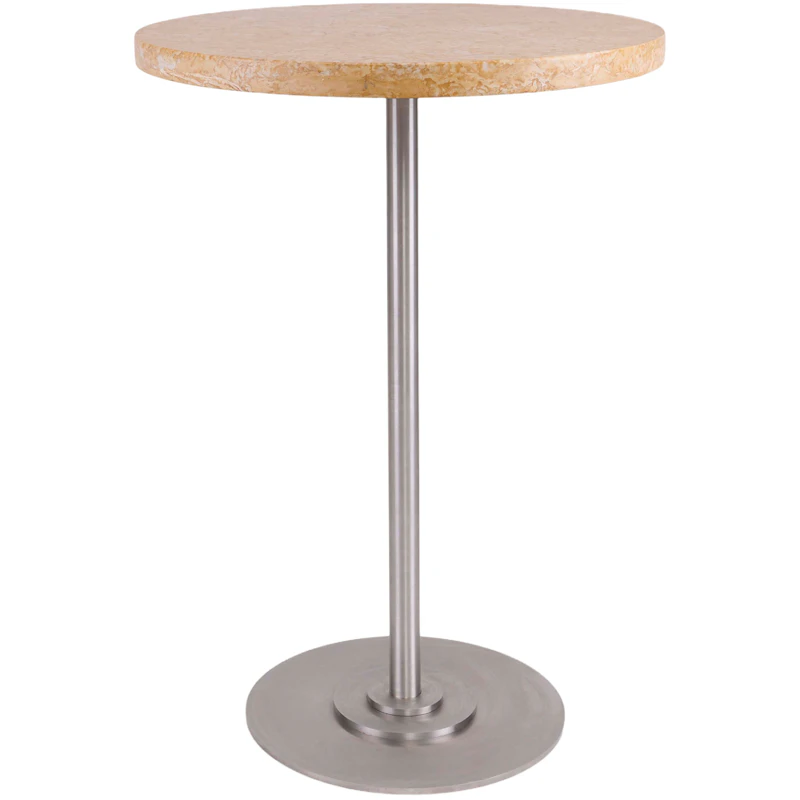 57 Bord Ø55 cm, Gul / Rustfritt Stål