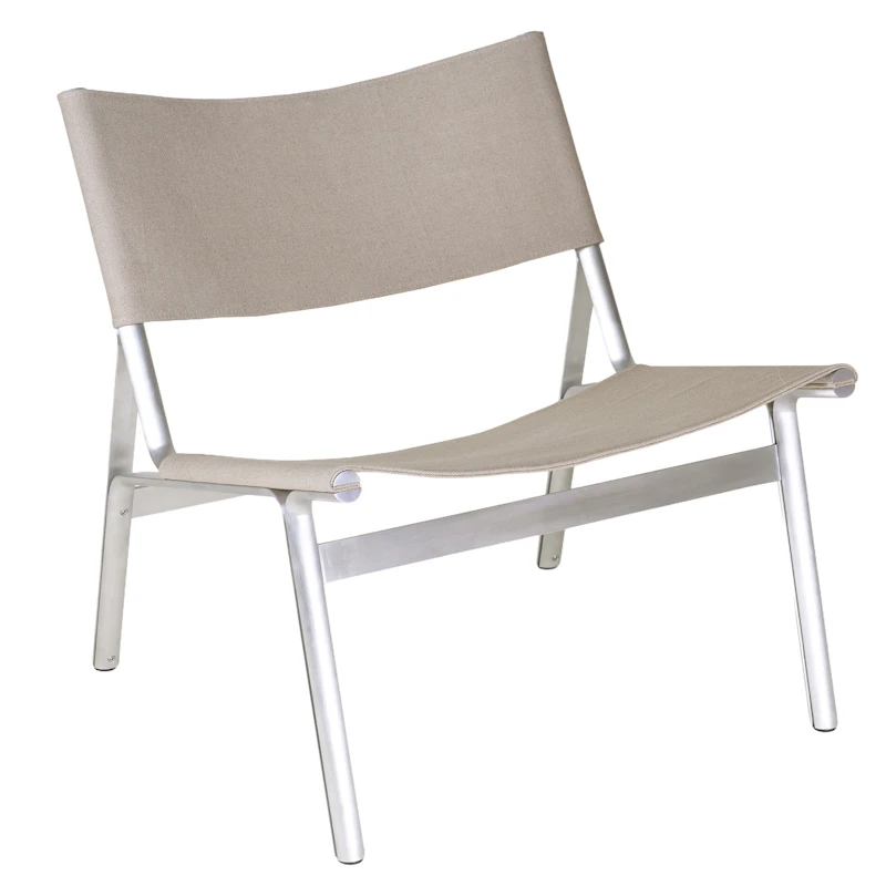 Union Lenestol, Aluminium / Sandstone Linen