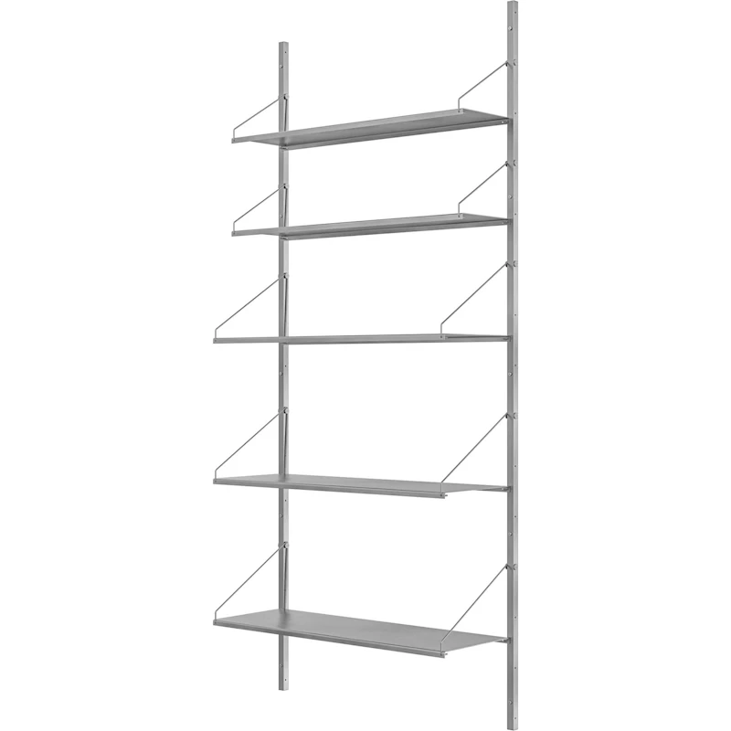 Library Hylle 185x80 cm, Rustfritt Stål