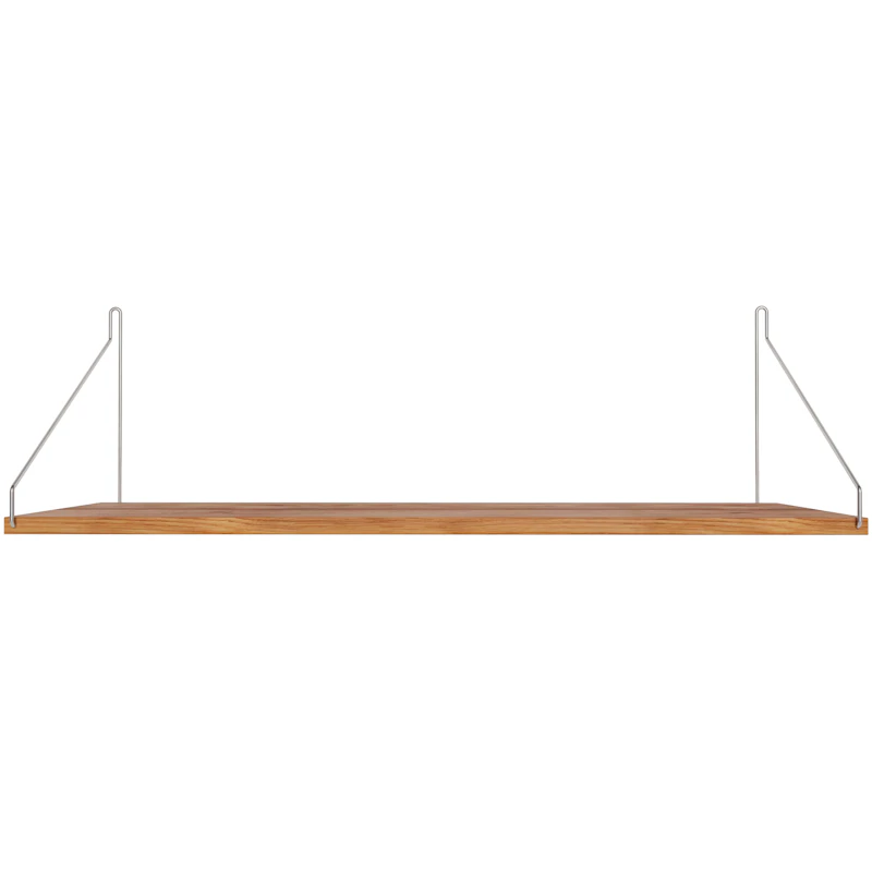 Single Hylle 27x80 cm, Eik / Rustfritt Stål
