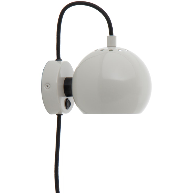 Ball Magnet Vegglampe, Glossy Pale Grey