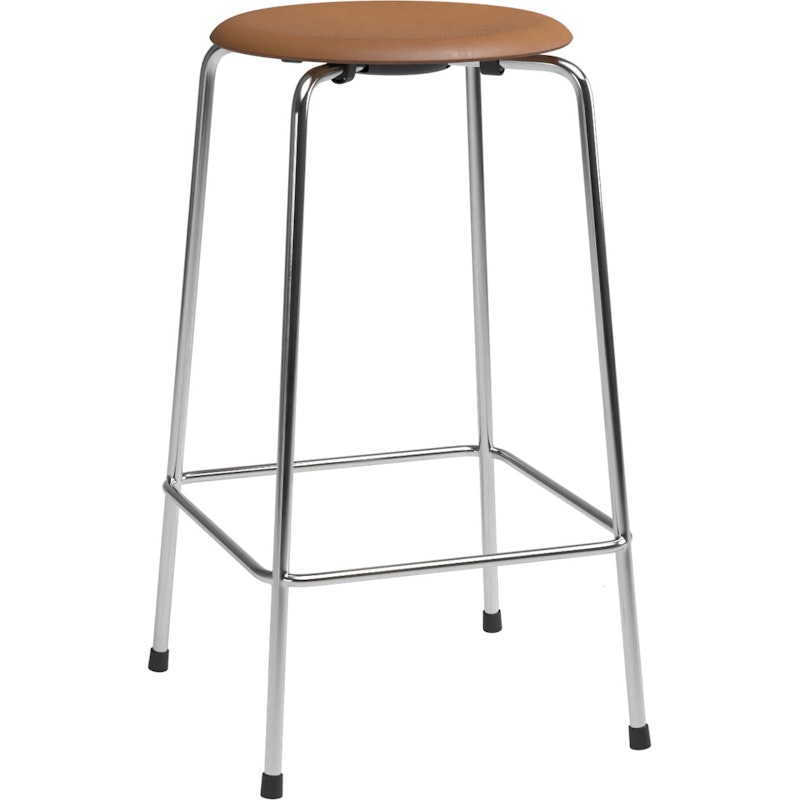 High Dot™ Barstol med 4 Ben 65 cm, Chrome / Brun