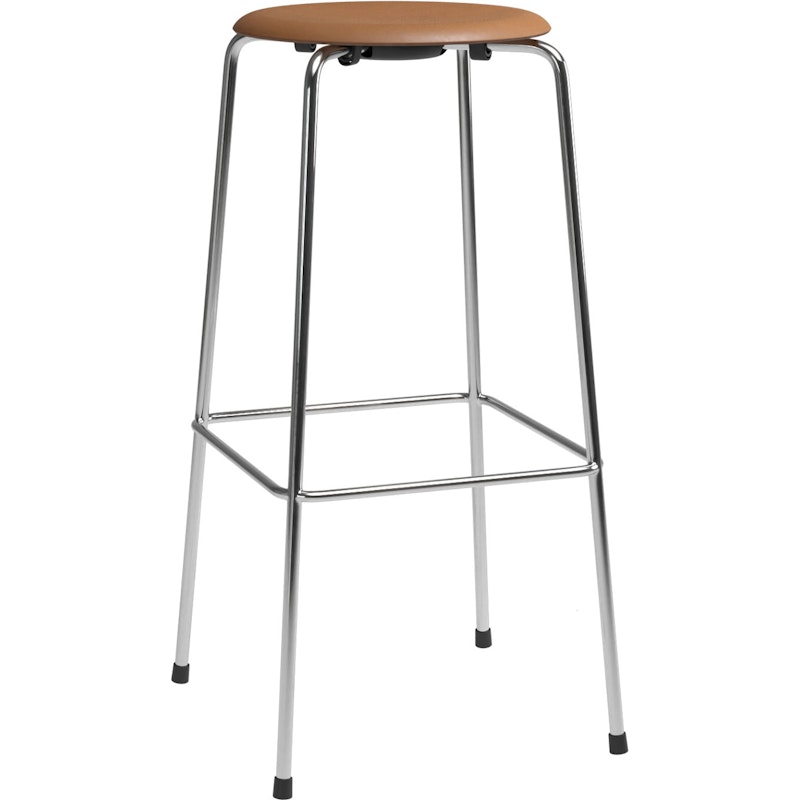 High Dot™ Barstol med 4 Ben 76 cm, Chrome / Brun