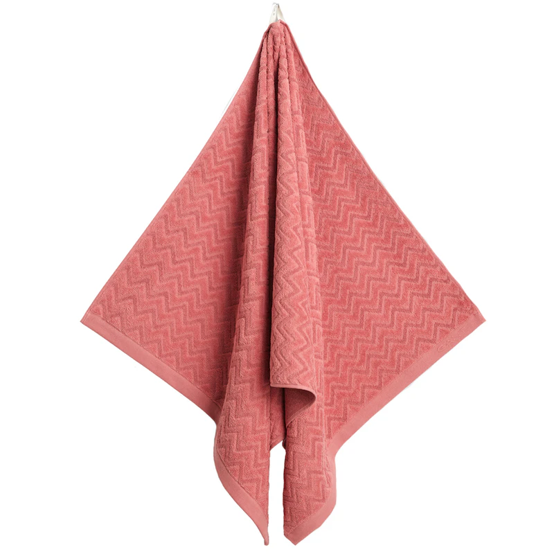 Jacquard Herringbone Håndkle 50x70 cm, Faded Brick