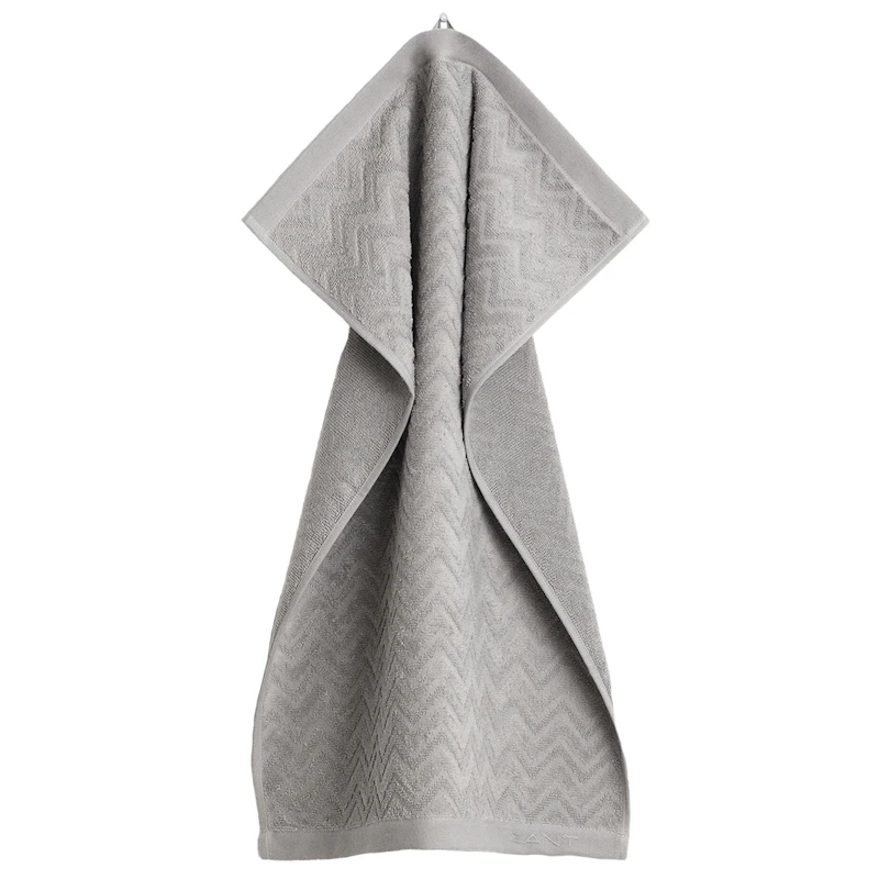 Jacquard Herringbone Håndkle 50x70 cm, Concrete Grey