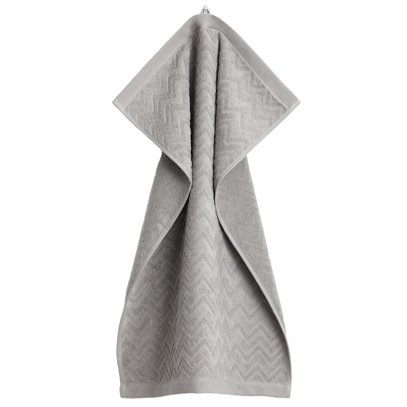 Jacquard Herringbone Håndkle 30x50 cm, Concrete Grey