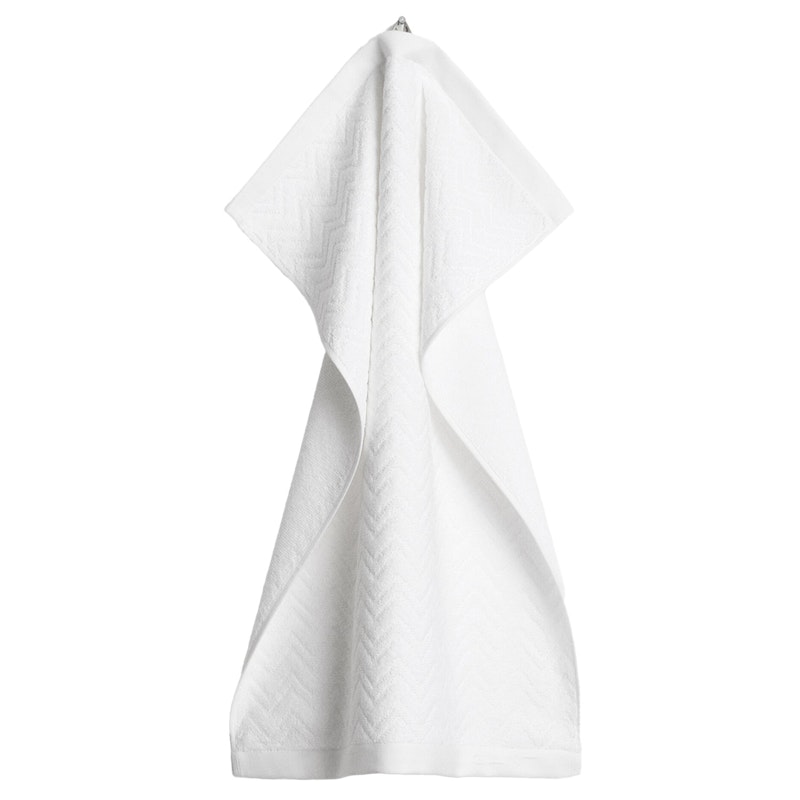 Jacquard Herringbone Towel 30X50, Faded Brick Håndkle 30x50 cm, Hvit