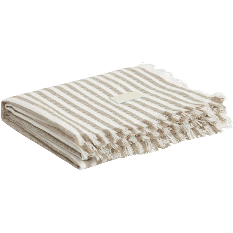 Light Stripe Pledd 130x180 cm, Cold Beige