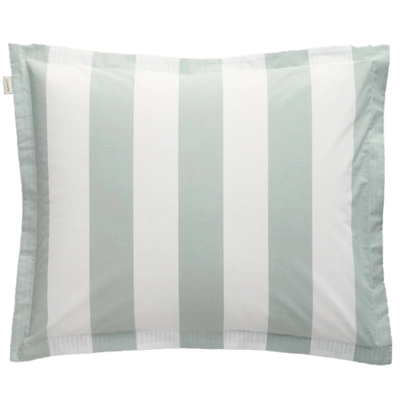 Percale Stripe Putevar, Clay Green