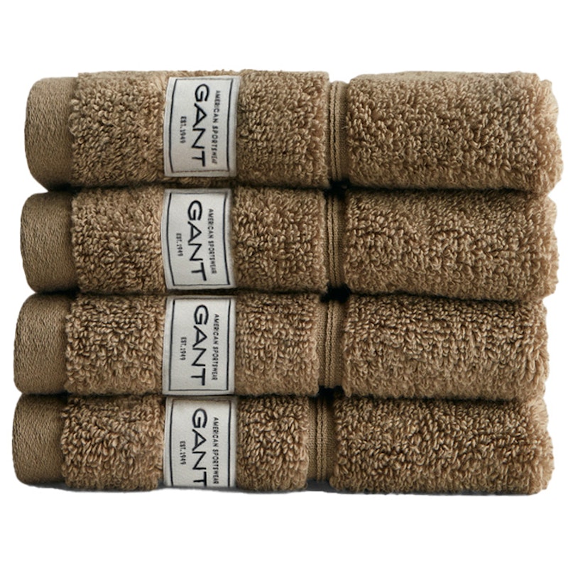 Premium Håndklær 30x30 cm 4-pk, Cold Beige