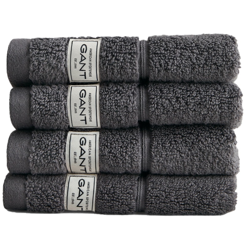 Premium Håndklær 30x30 cm 4-pk, Anchor Grey