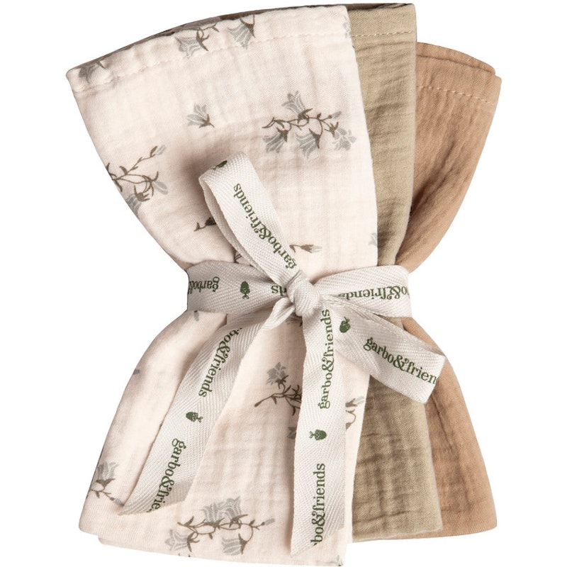 Bluebell Muslin Gulpekluter 3-pk, 40X40 cm