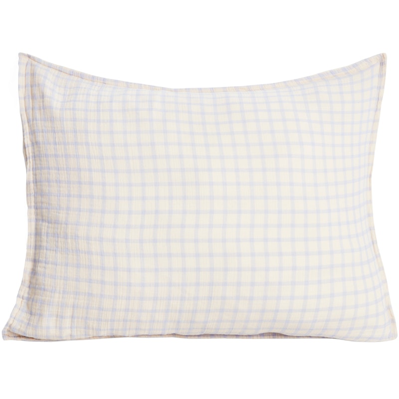 Gingham Sky Blue Muslin Putevar, 50x70 cm