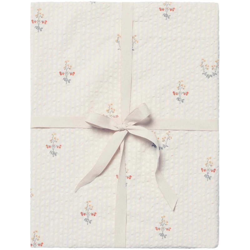 La Fraise Seersucker Fitted Sheet Double, 180x200 cm