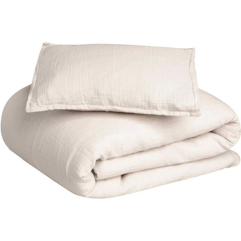 Eggshell Muslin Bed Set Junior, 100x130 + 35x55 cm