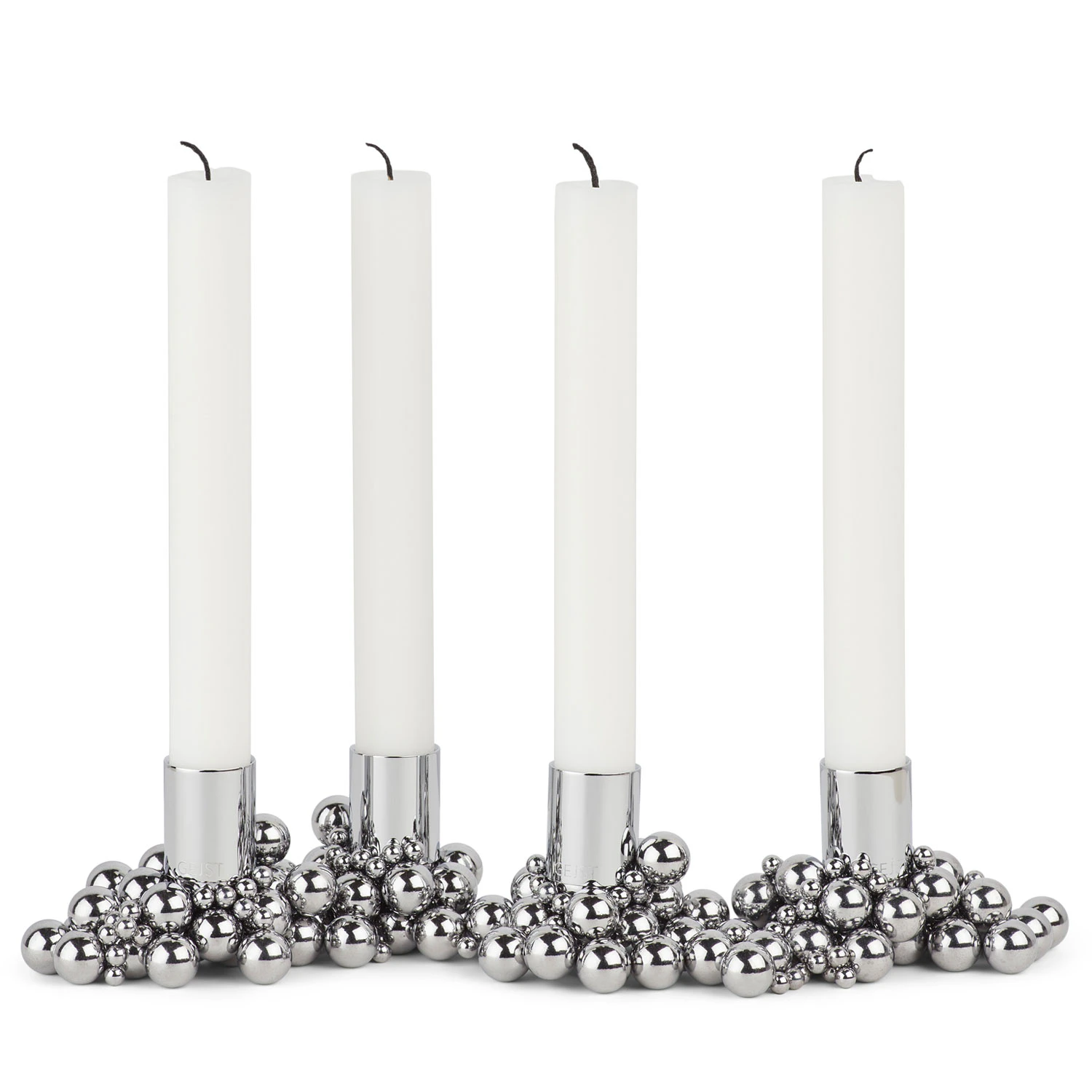 Gejst Molekyl Lysestake 4 Chrome -  Lyslykter St&aring;l Krom - 10042