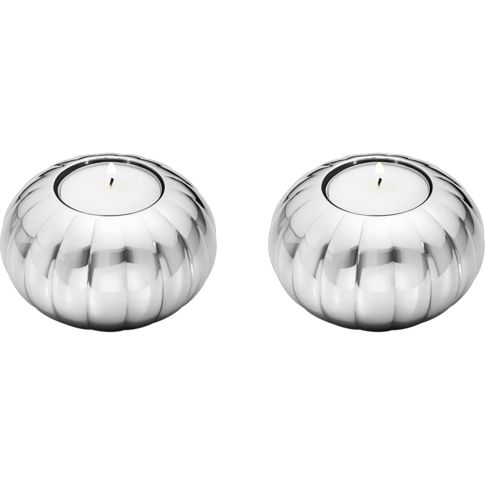 Georg Jensen Bernadotte Telysholder  2-pk -  Lysestaker Rustfritt st&aring;l - 10020489