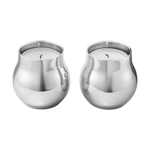Georg Jensen Cafu Lyslykt 58mm  2-pakk -  Lyslykter Rustfritt st&aring;l - 3586340