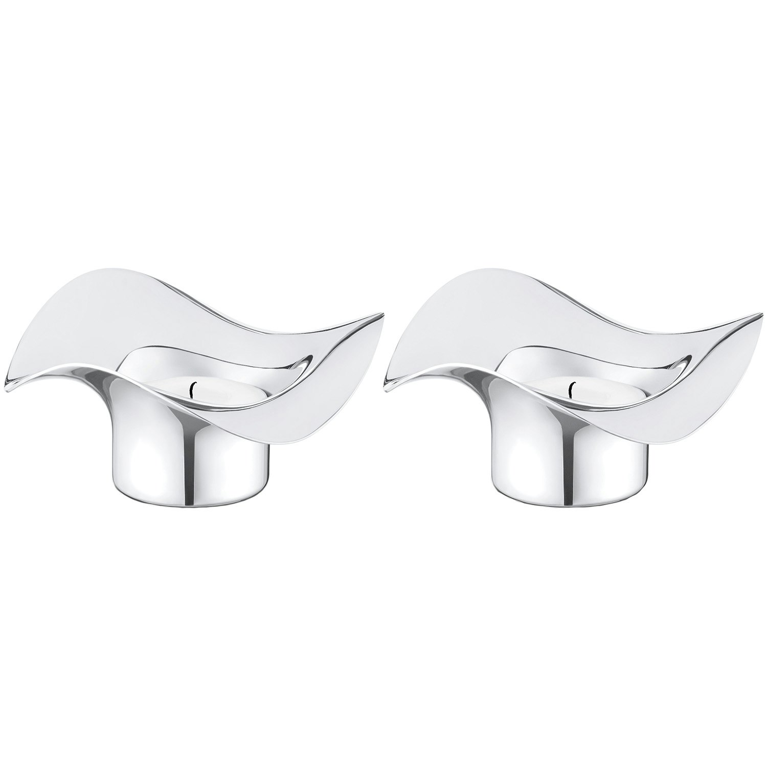 Georg Jensen Cobra Lyslykt 2-pakk -  Lyslykter Rustfritt st&aring;l - 3586582