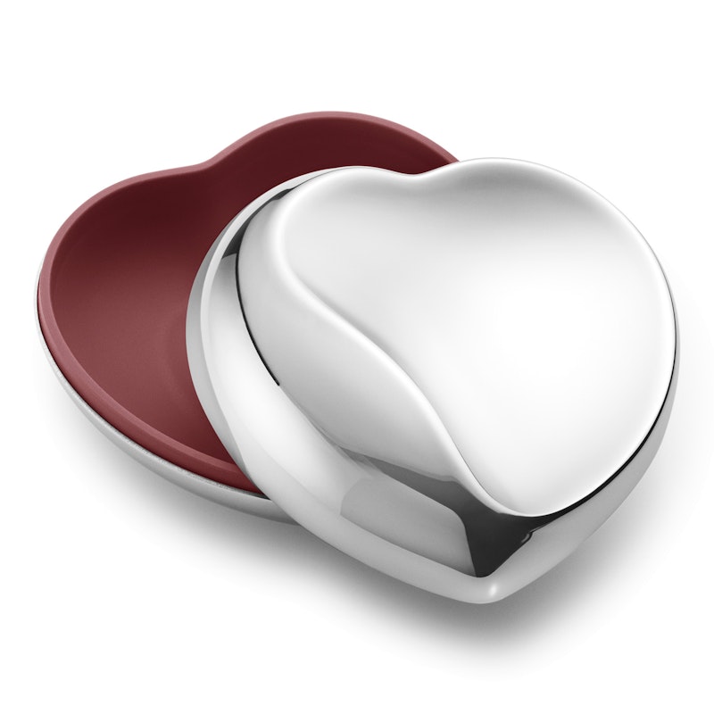 Heart Bonbonniere Smykkeskrin Vinrød, 7 cm