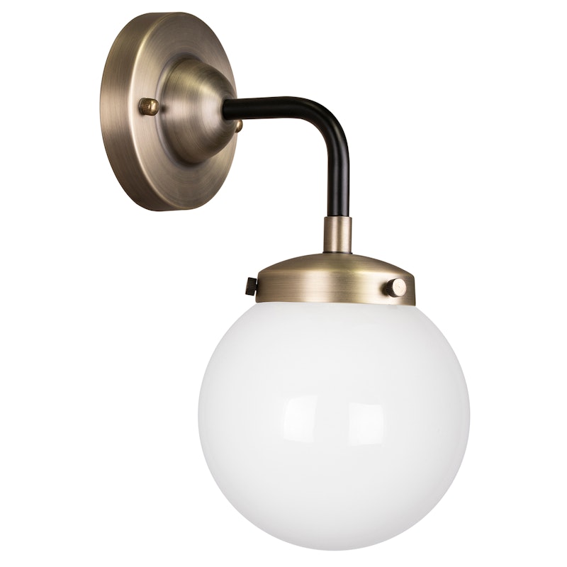 Alley 1 Vegglampe, Antique Brass / Hvit