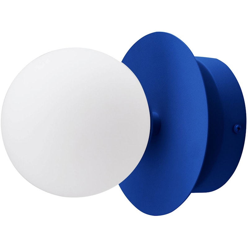 Art Deco Vegg-/Taklampe, Blå / Hvit