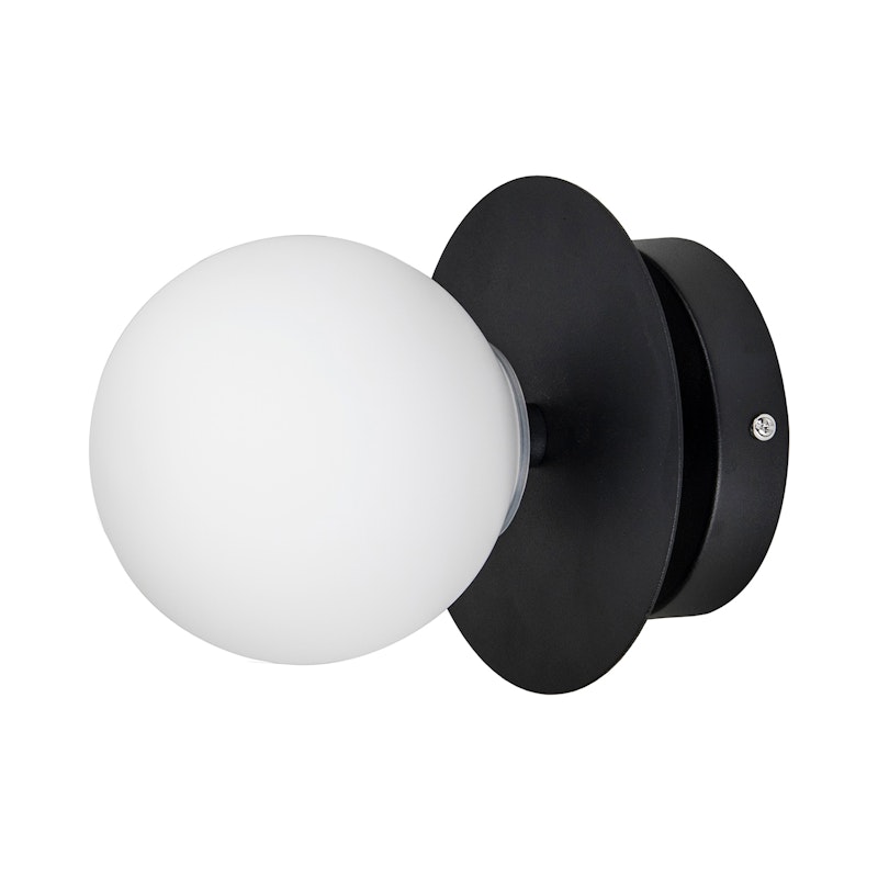 Art Deco Vegg-/Taklampe, Hvit / Sort