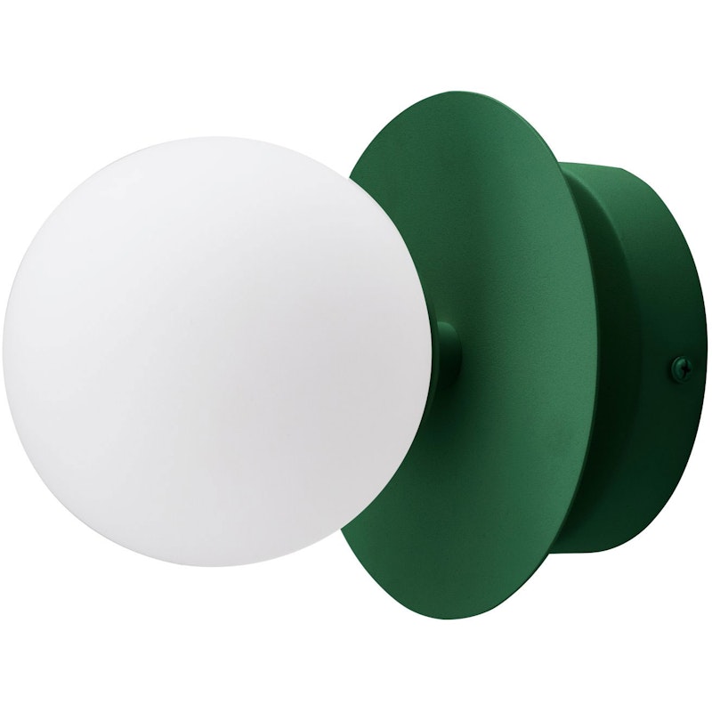 Art Deco Vegg-/Taklampe, Grønn / Hvit
