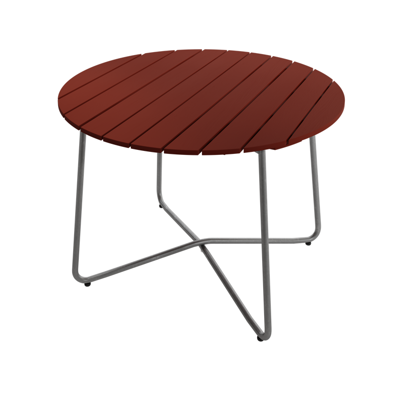 9A Bord Ø100 cm, Mørkerød / Varmgalvanisert Stål