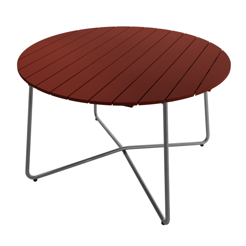 9A Bord Ø120 cm, Mørkerød / Varmgalvanisert Stål