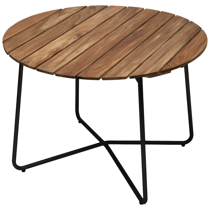 9A Bord Ø100 cm, Ubehandlet Eik / Sort