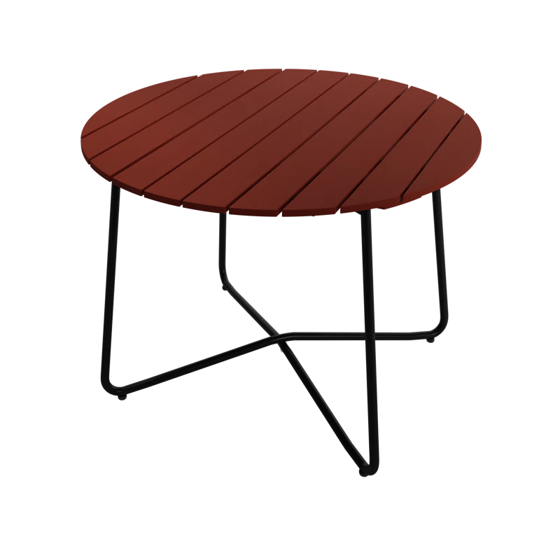 9A Bord Ø100 cm, Mørkerød / Sort