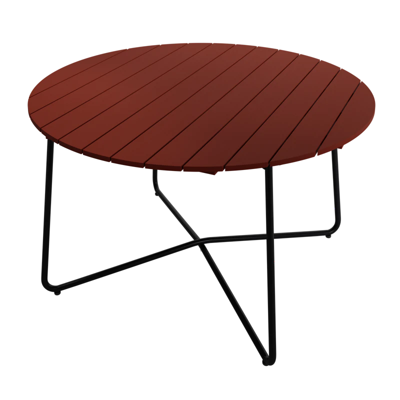 9A Bord Ø120 cm, Mørkerød / Sort