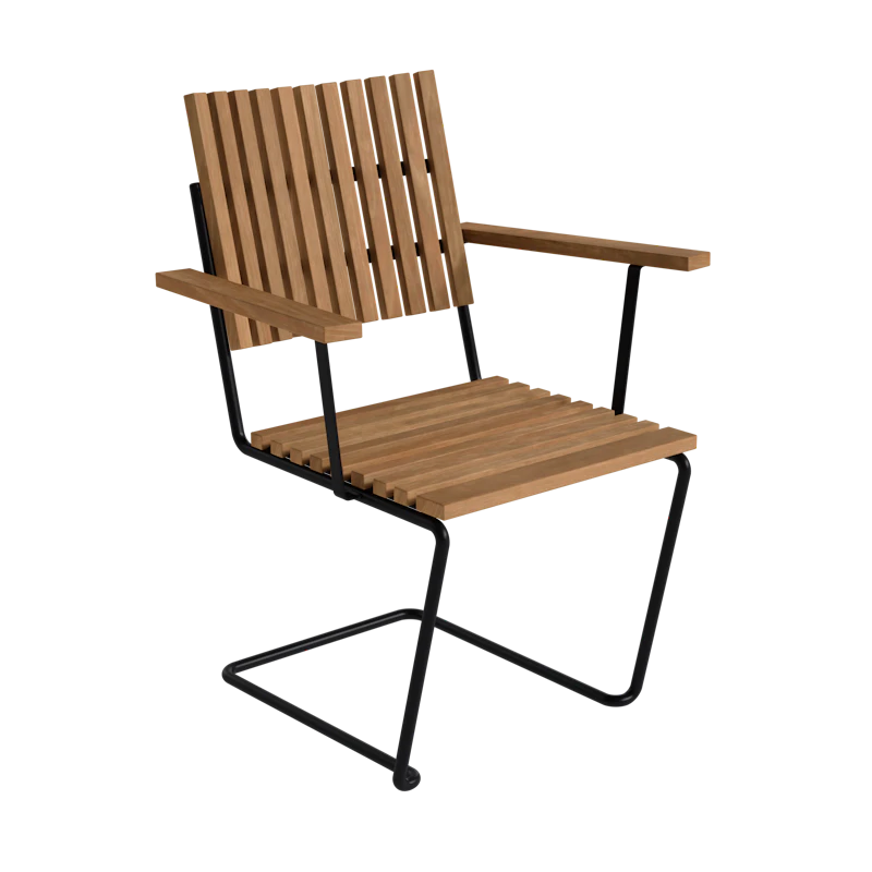 Bovik Lenestol, Teak / Sort Stål