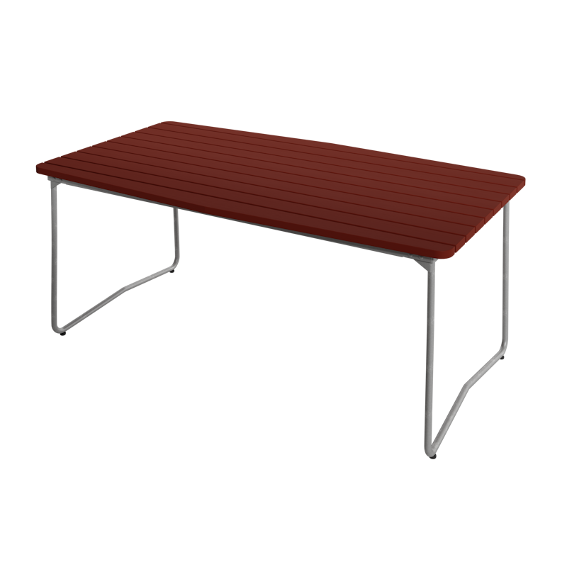 B31 Bord 92x170 cm, Mørkerød / Varmgalvanisert Stål