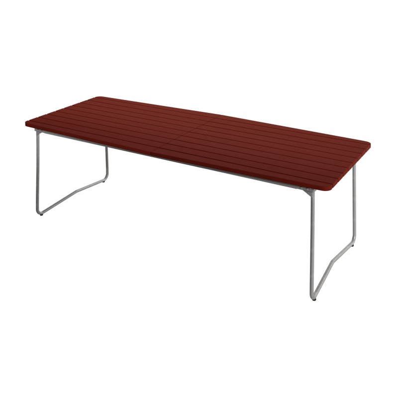 B31 Bord 92x230 cm, Mørkerød / Varmgalvanisert Stål