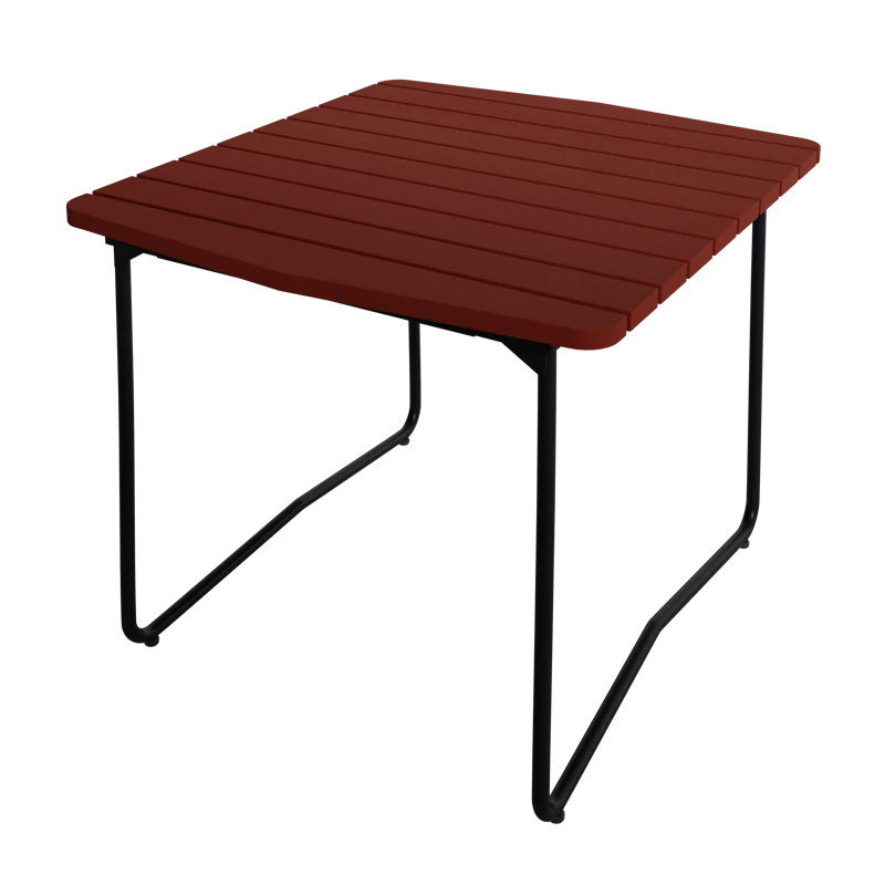 B31 Bord 92x84 cm, Mørkerød / Sort