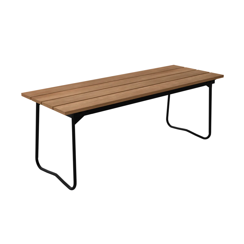 Benk 8 110 cm, Teak / Sort Stål